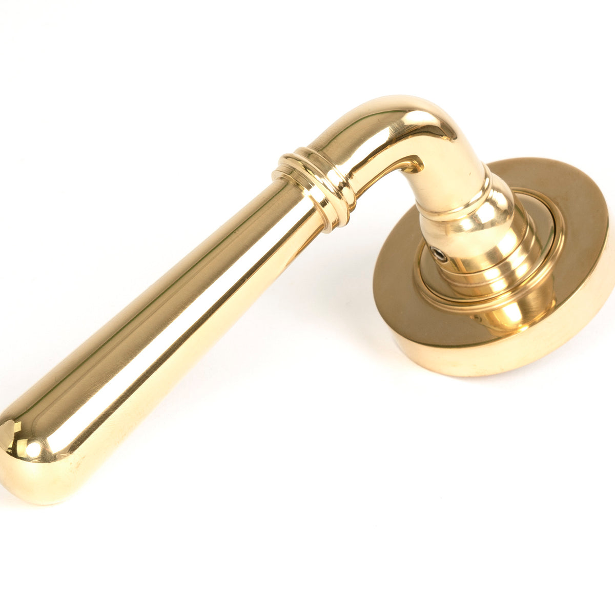 From The Anvil's Polished Brass Newbury Lever on Rose Set (Sprung)