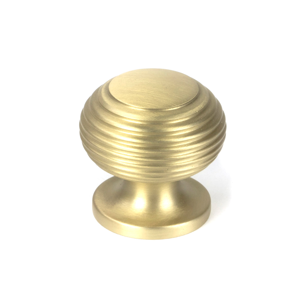 From The Anvil's Satin Brass Beehive Cabinet Knob