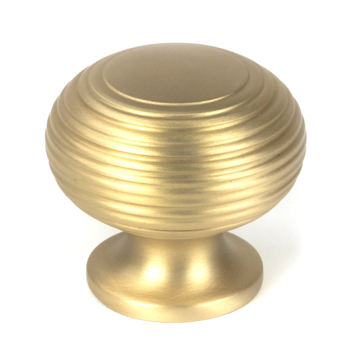 From The Anvil's Satin Brass Beehive Cabinet Knob