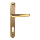From The Anvil's Aged Brass Art Deco Slimline Lever Espag. Lock Set