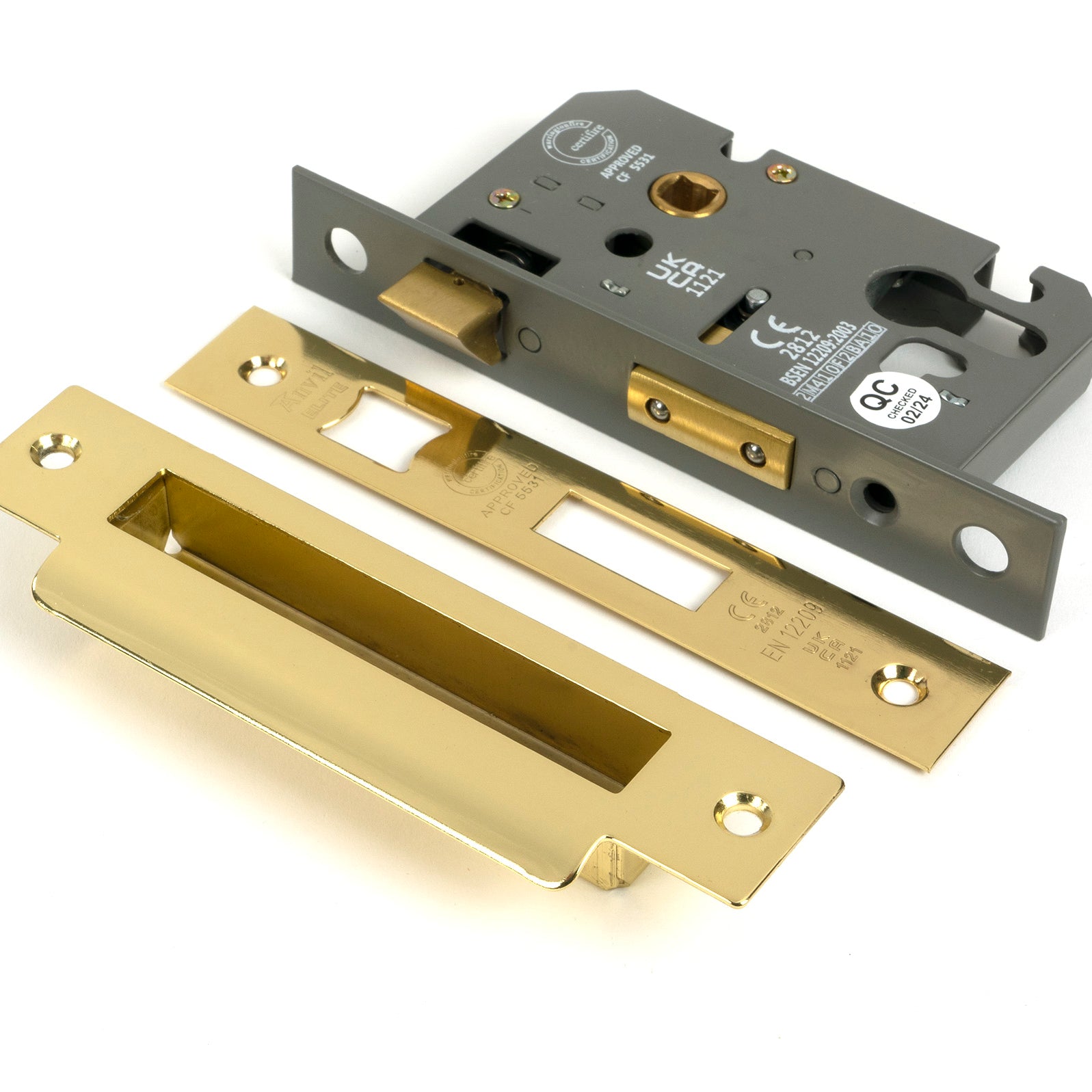 From The Anvil's Polished Brass Euro Profile Sash Lock