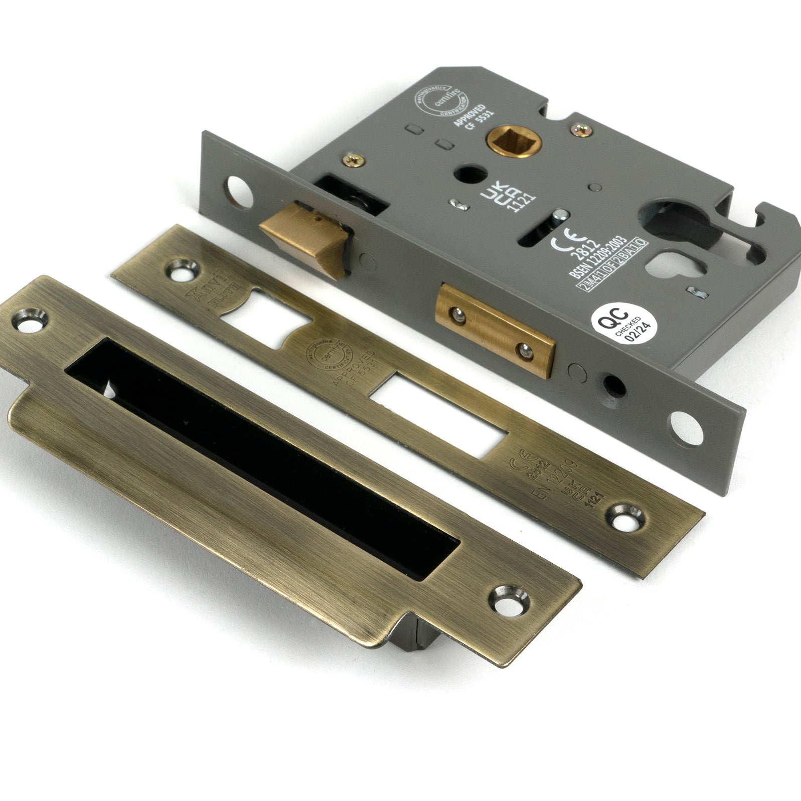 From The Anvil's Aged Brass Euro Profile Sash Lock