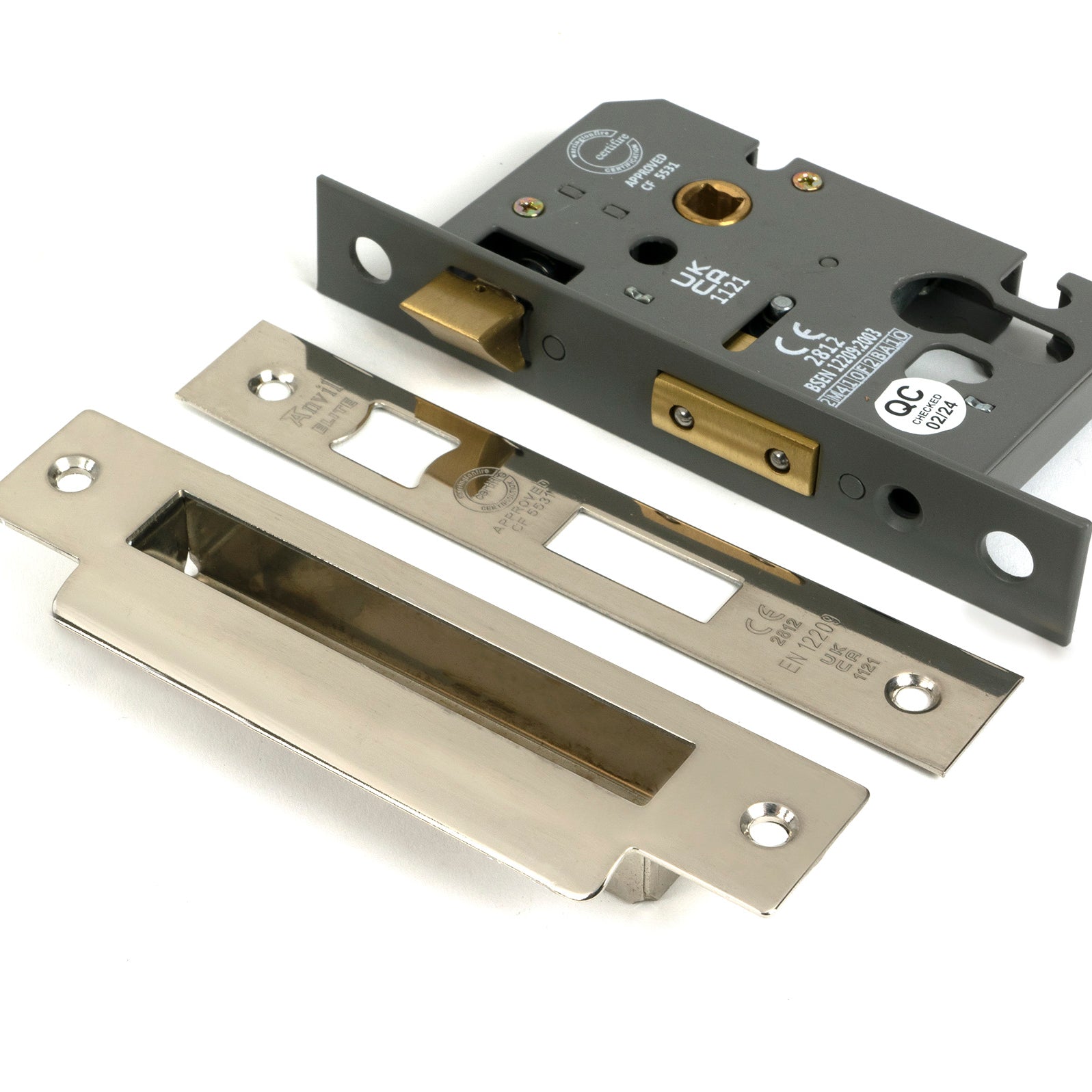 From The Anvil's Polished Nickel Euro Profile Sash Lock