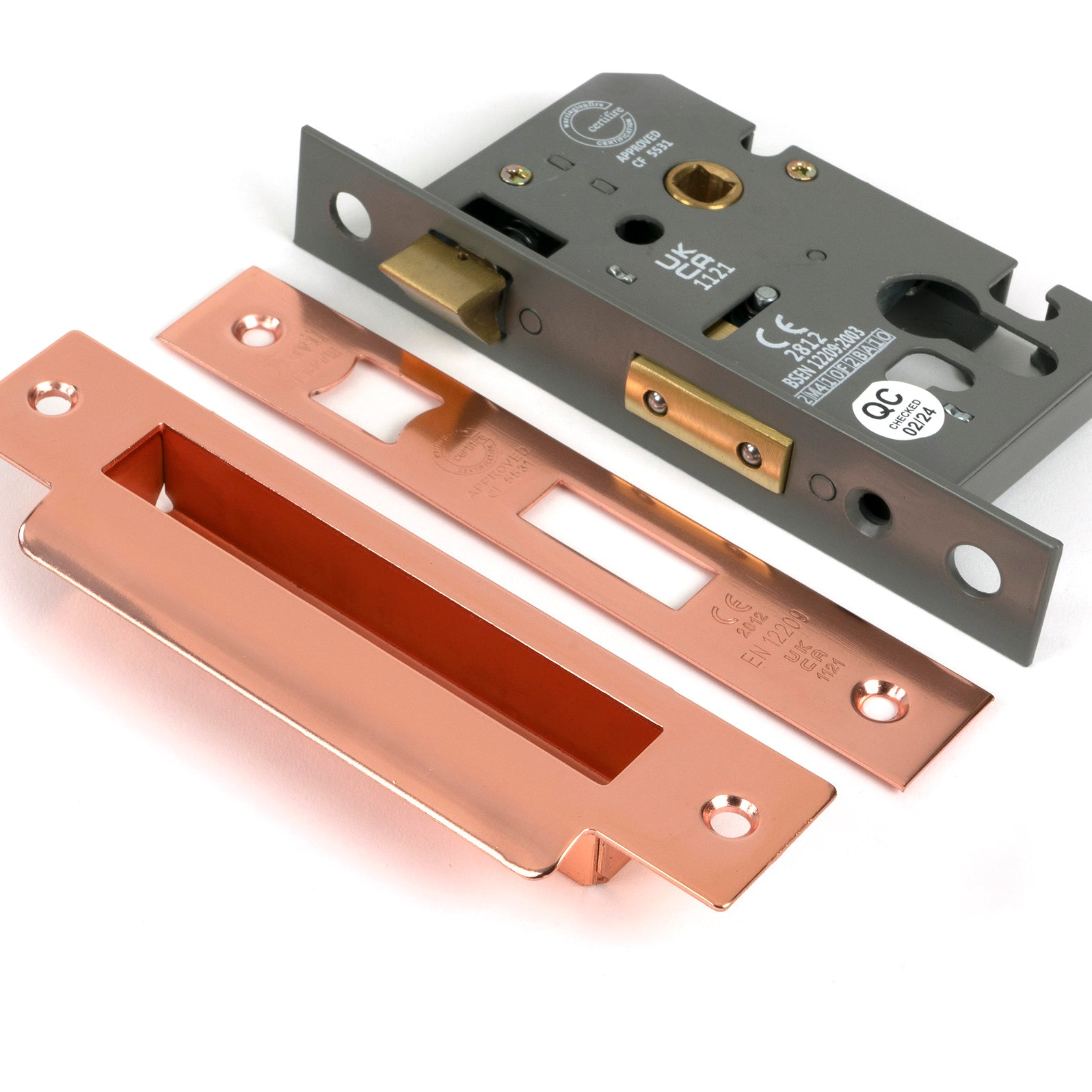 From The Anvil's Polished Bronze Euro Profile Sash Lock