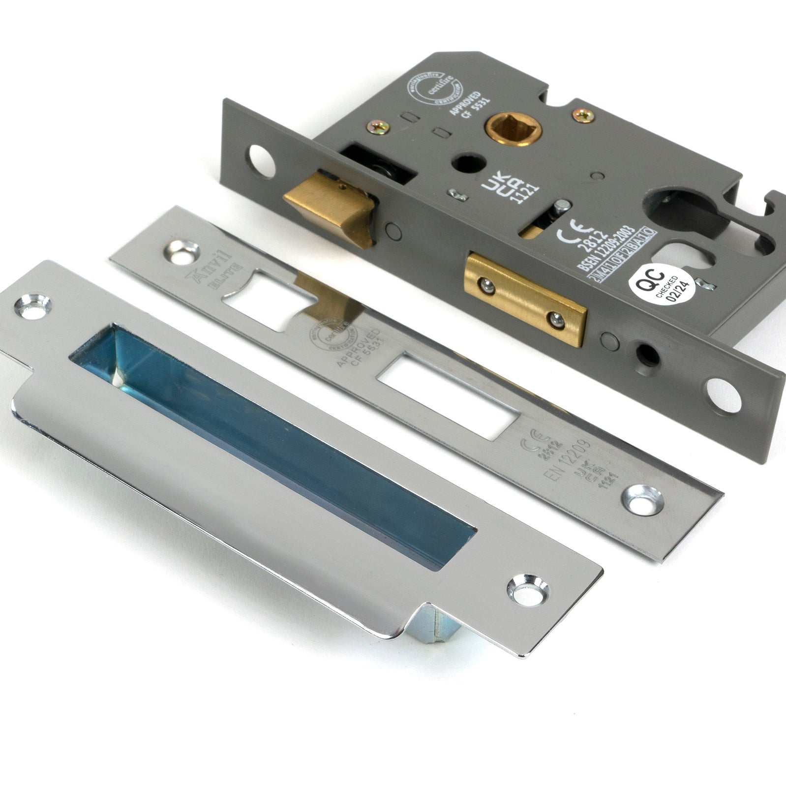 From The Anvil's Polished Stainless Steel Euro Profile Sash Lock