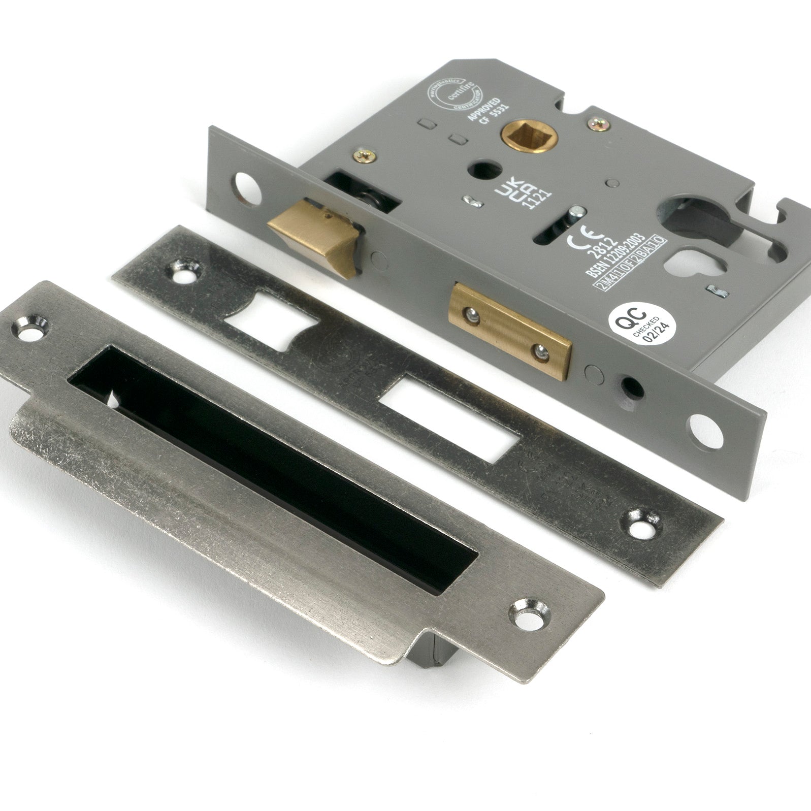 From The Anvil's Pewter Patina Euro Profile Sash Lock
