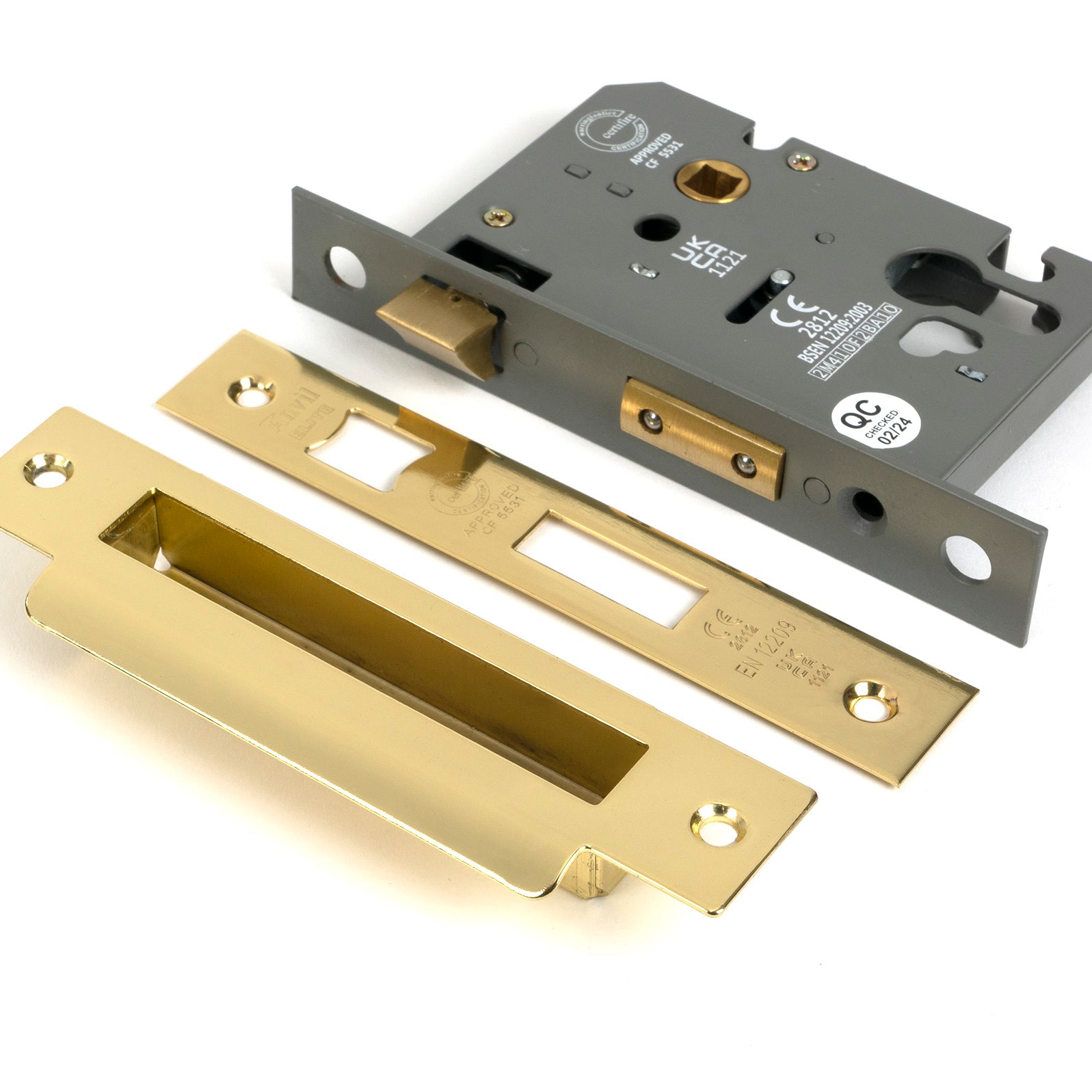 From The Anvil's Polished Brass Euro Profile Sash Lock