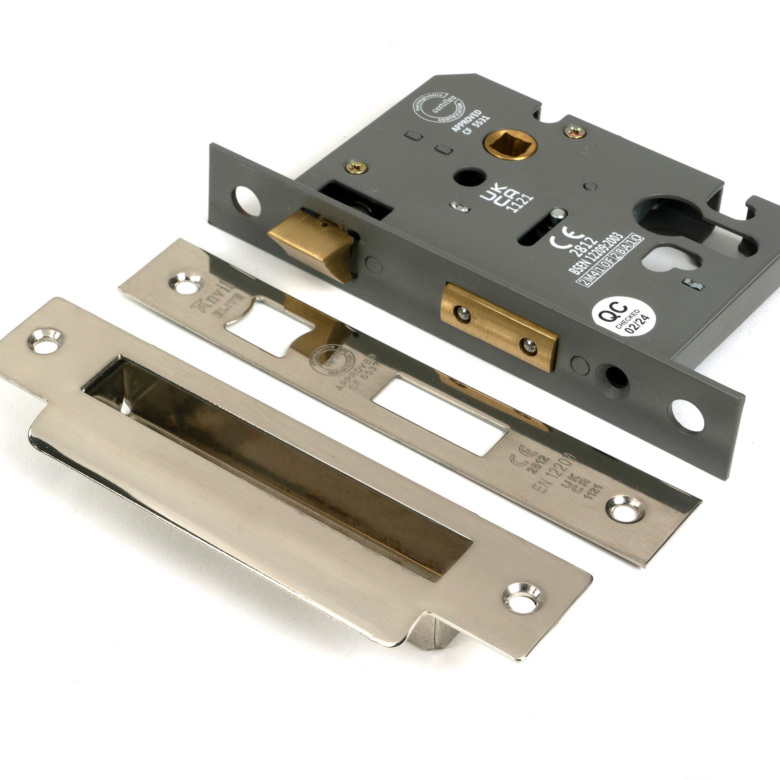 From The Anvil's Polished Nickel Euro Profile Sash Lock