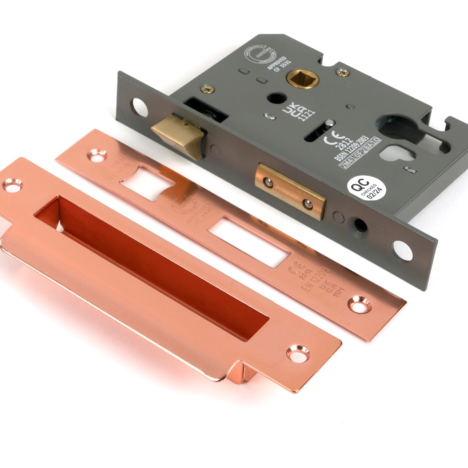 From The Anvil's Polished Bronze Euro Profile Sash Lock