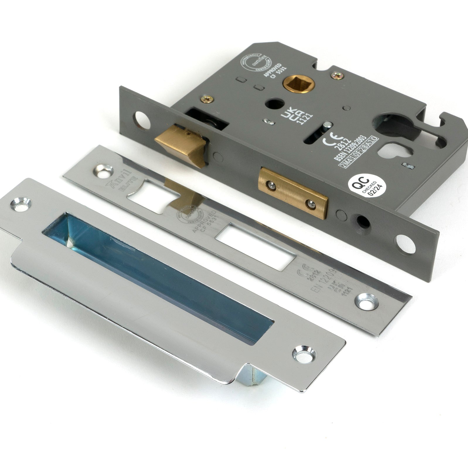 From The Anvil's Polished Stainless Steel Euro Profile Sash Lock