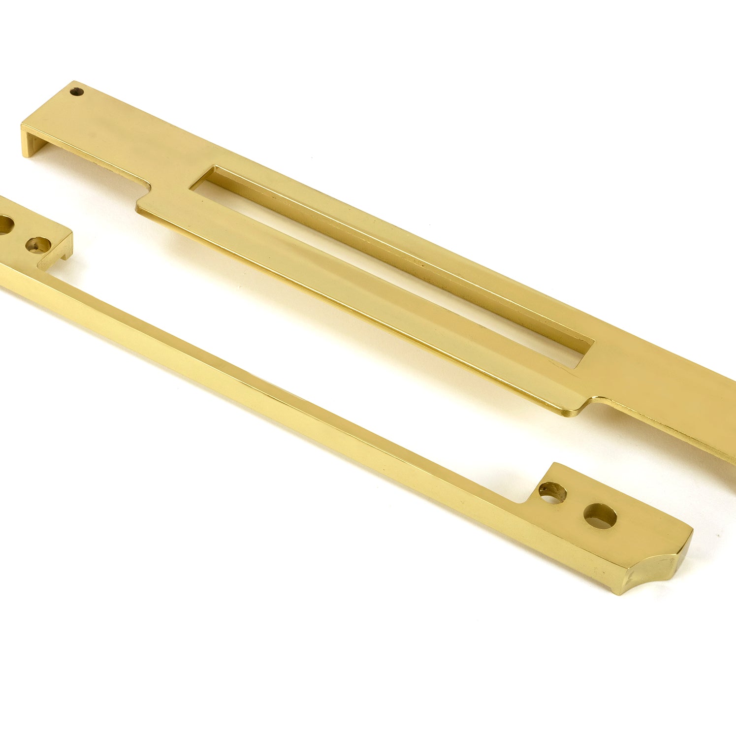 From The Anvil's Polished Brass ½" Rebate Kit for Euro Din Sash Lock