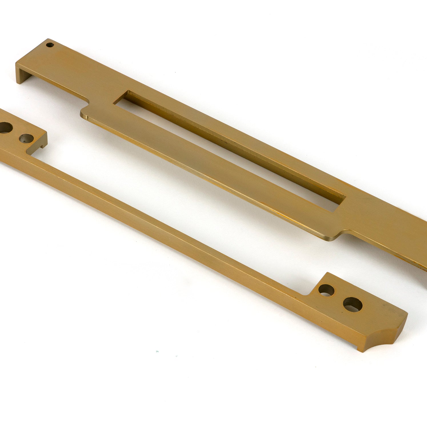 From The Anvil's Satin Brass ½" Rebate Kit for Euro Din Sash Lock