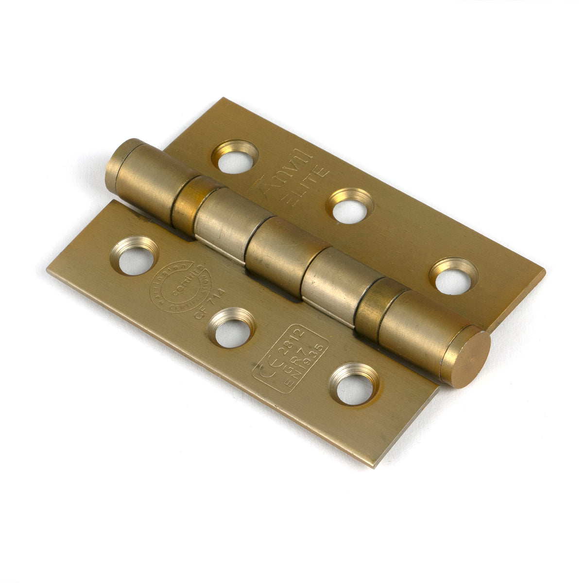 From The Anvil's Satin Brass Ball Bearing Butt Hinge (pair) SS