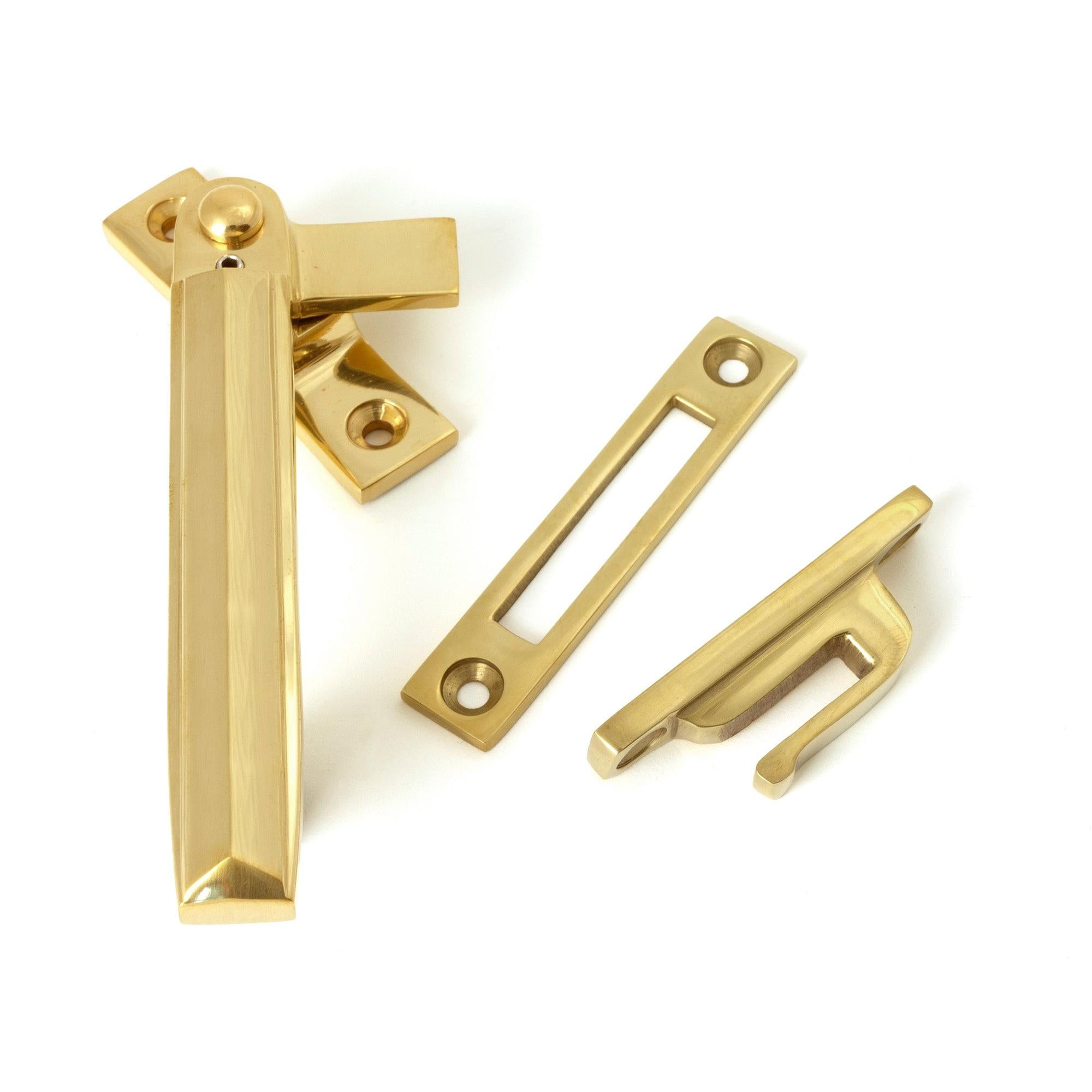 From The Anvil's Polished Brass Locking Art Deco Fastener
