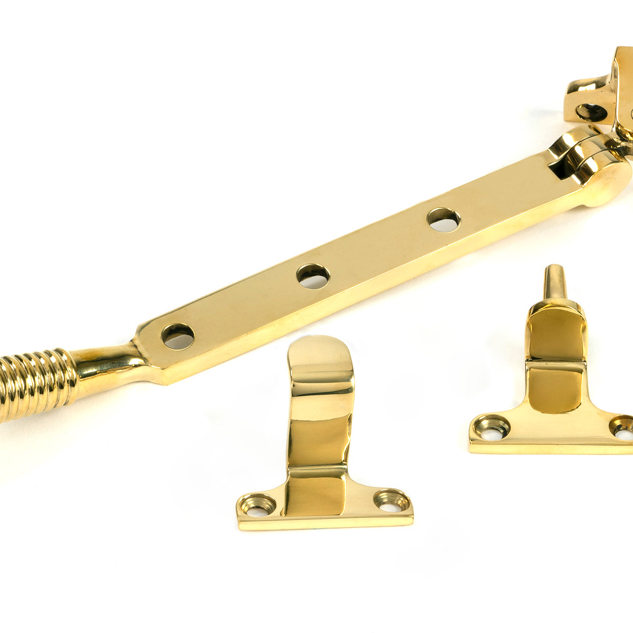 From The Anvil's Polished Brass Reeded Stay (Steel Window)