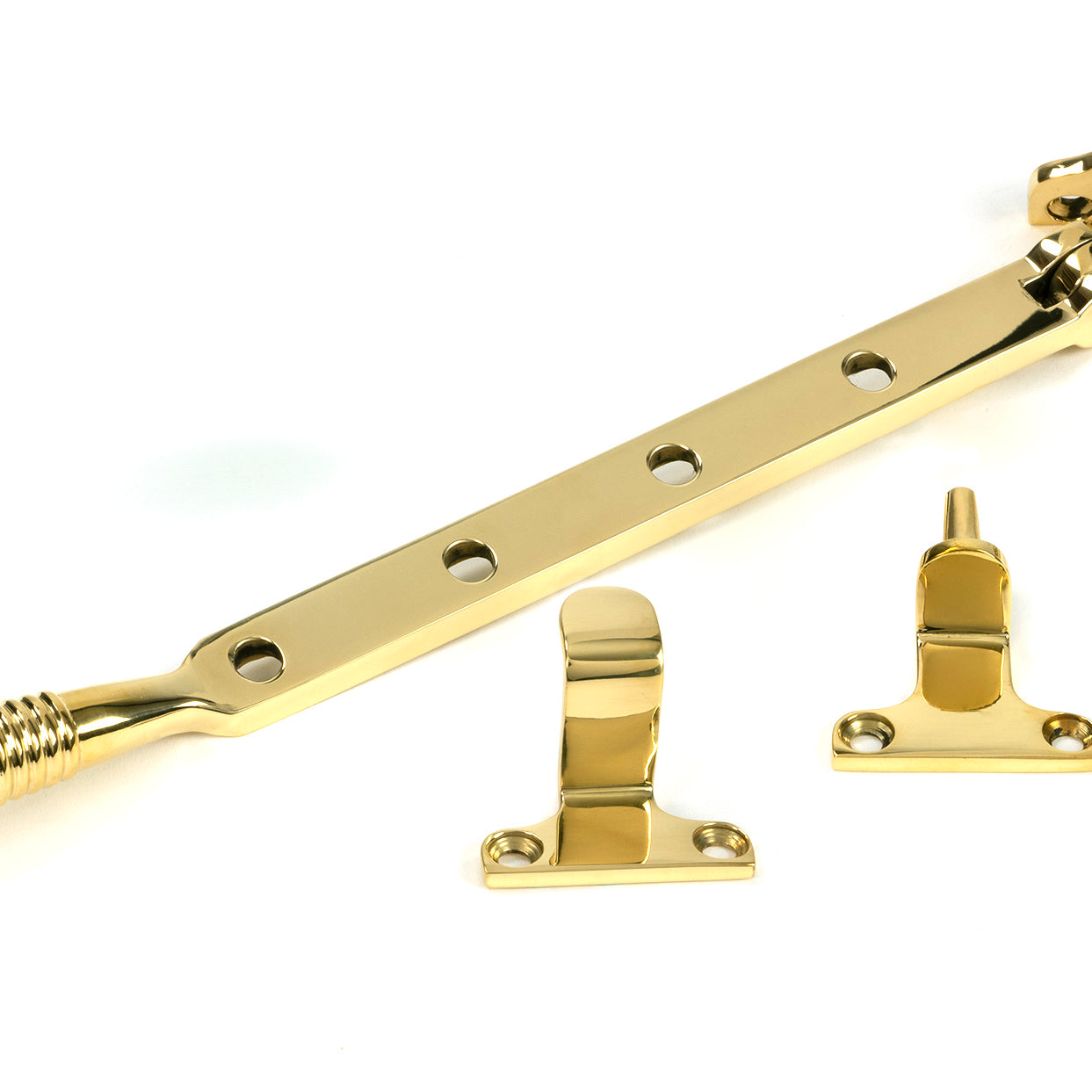 From The Anvil's Polished Brass Reeded Stay (Steel Window)