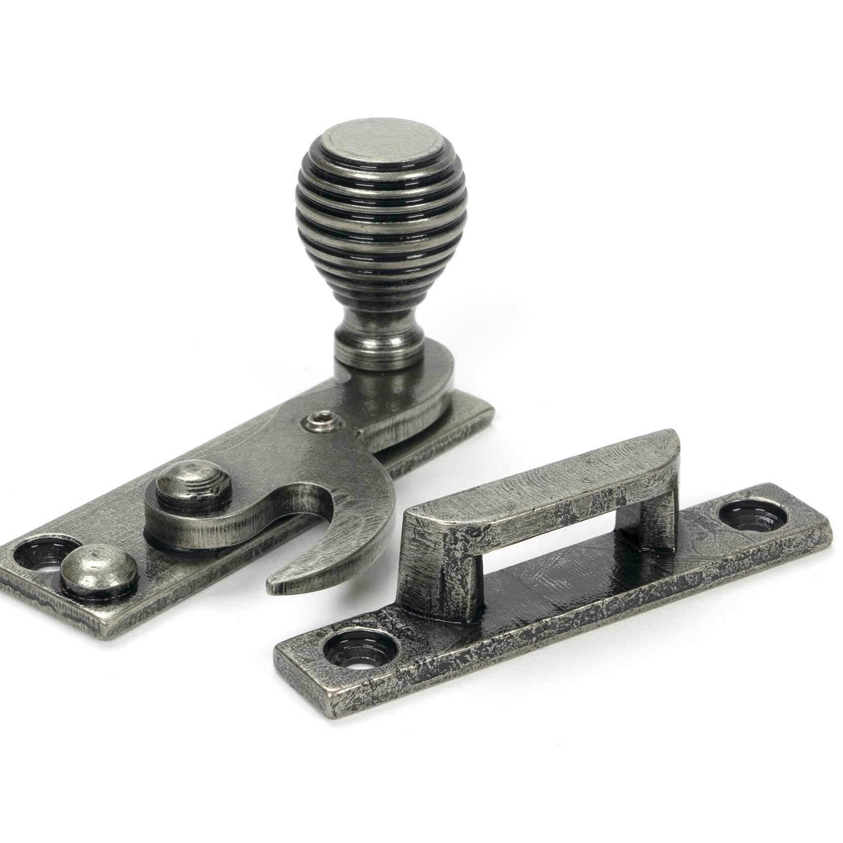 From The Anvil's Pewter Patina Beehive Sash Hook Fastener