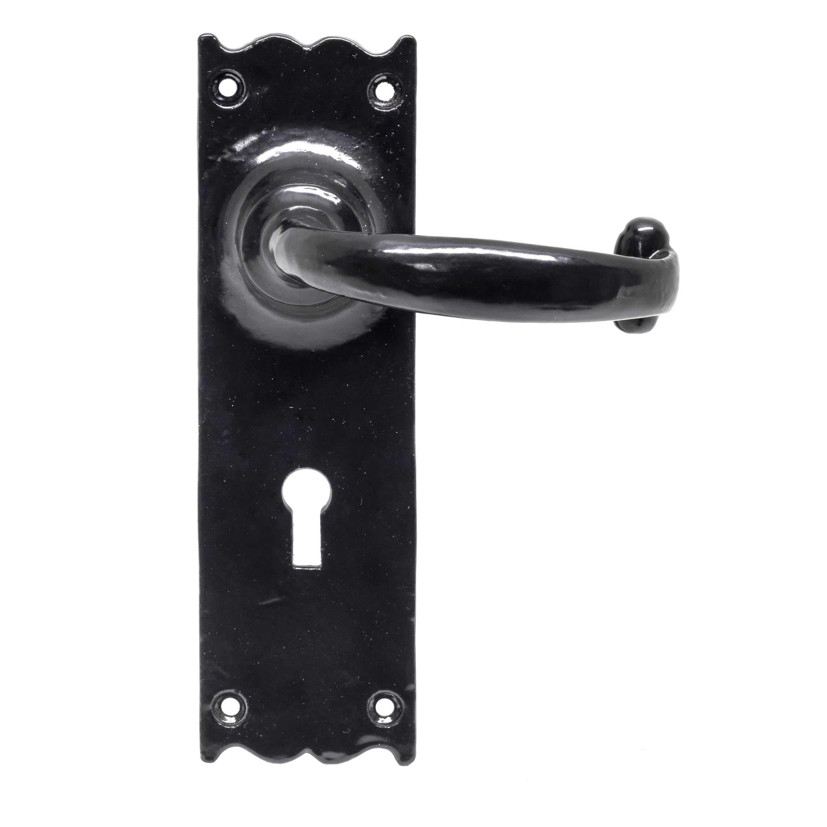 From The Anvil's Black Cottage Lever Lock Set