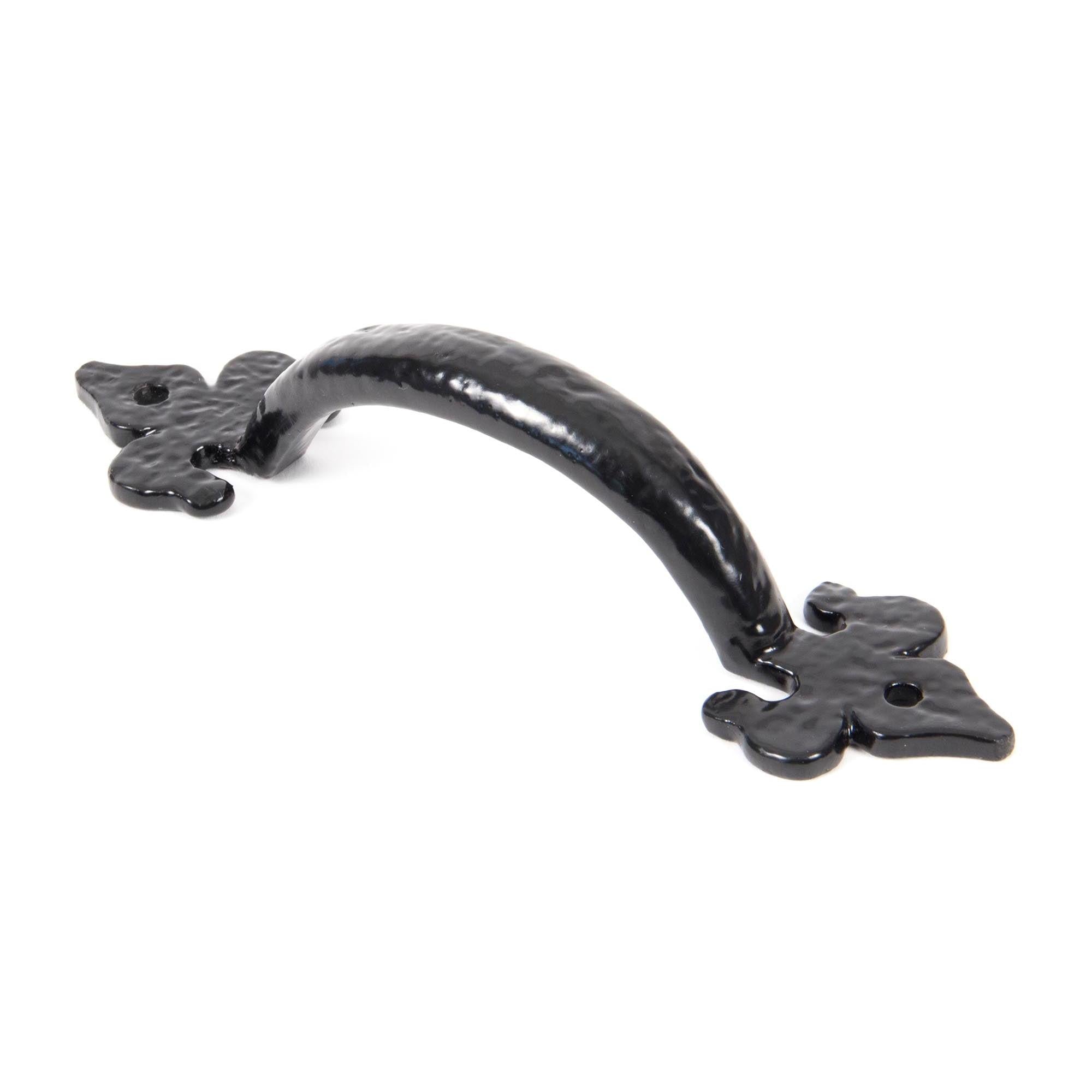 From The Anvil's Black Cast Fleur-De-Lys Pull Handle