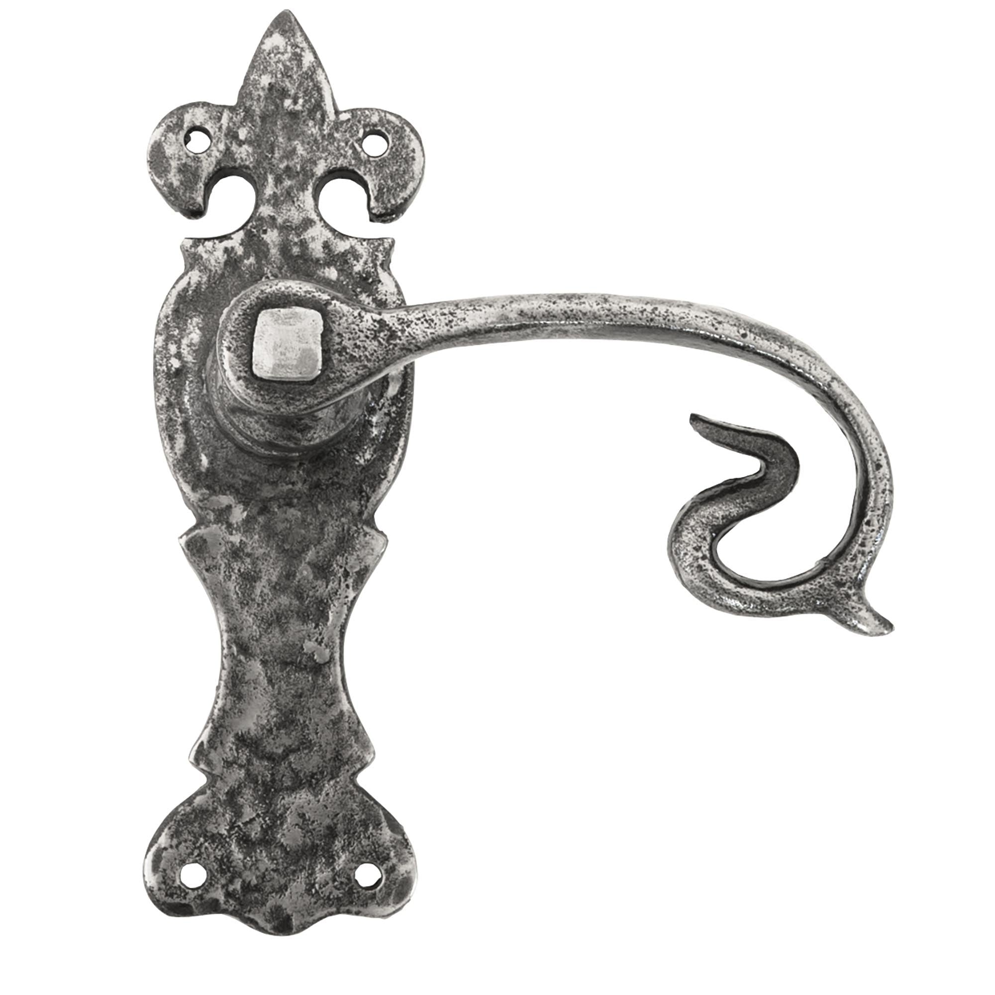 From The Anvil's Natural Textured Curly Lever Latch Set
