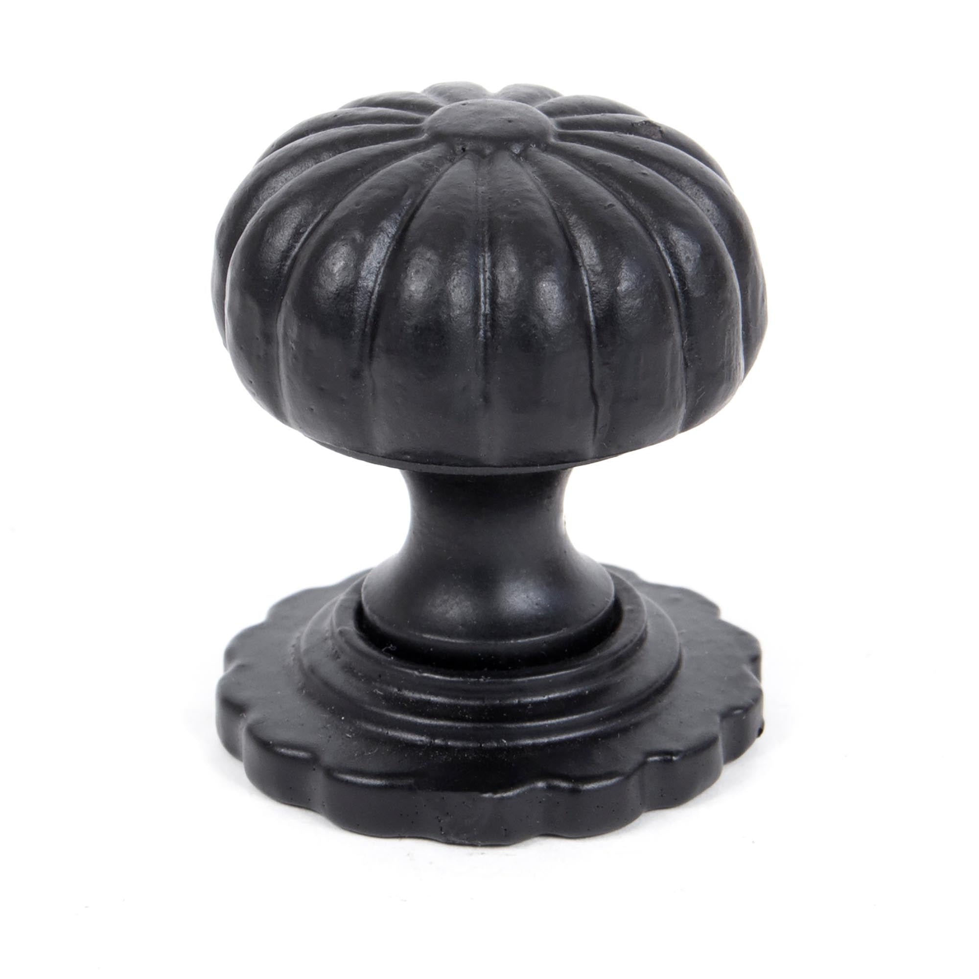 From The Anvil's Black Flower Cabinet Knob