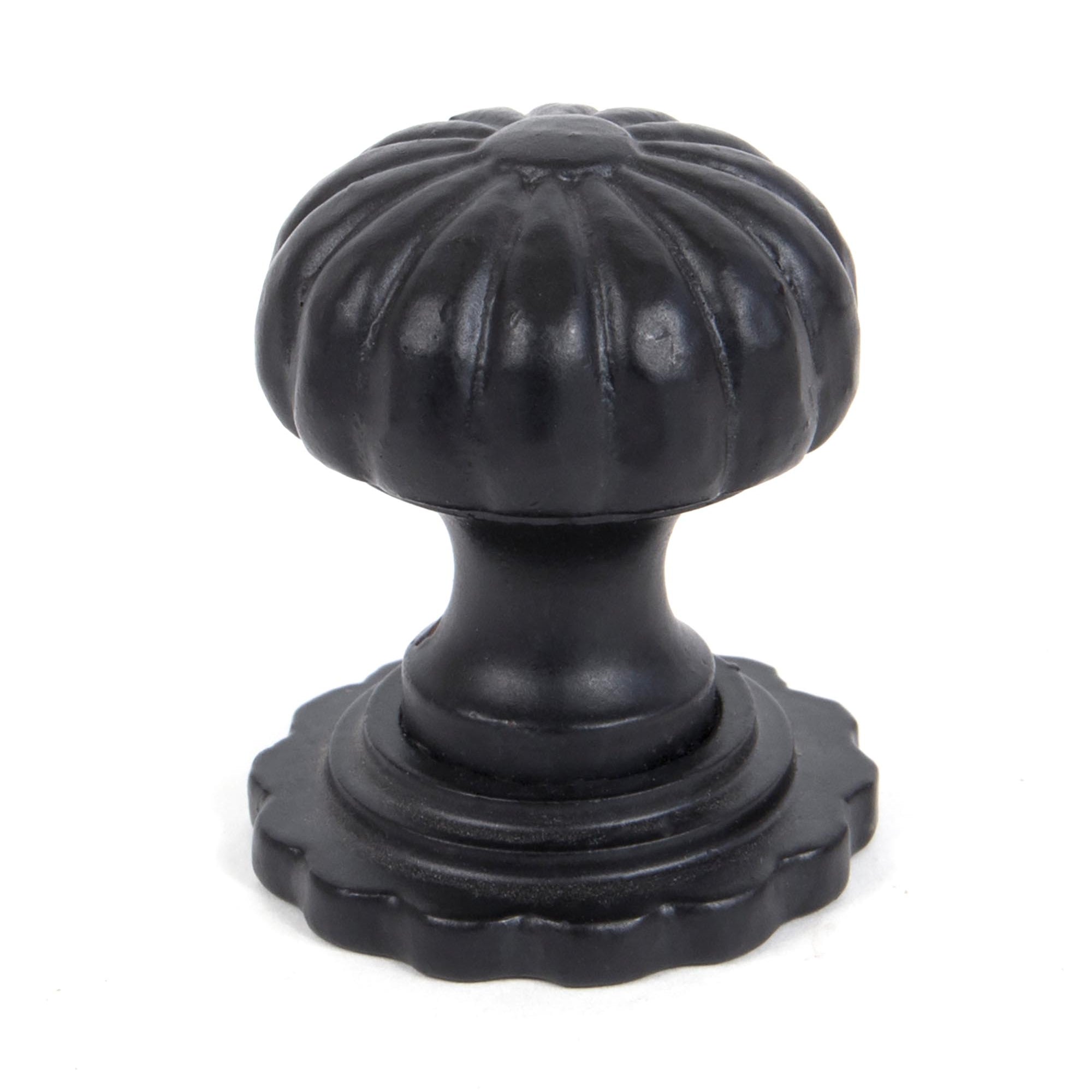 From The Anvil's Black Flower Cabinet Knob