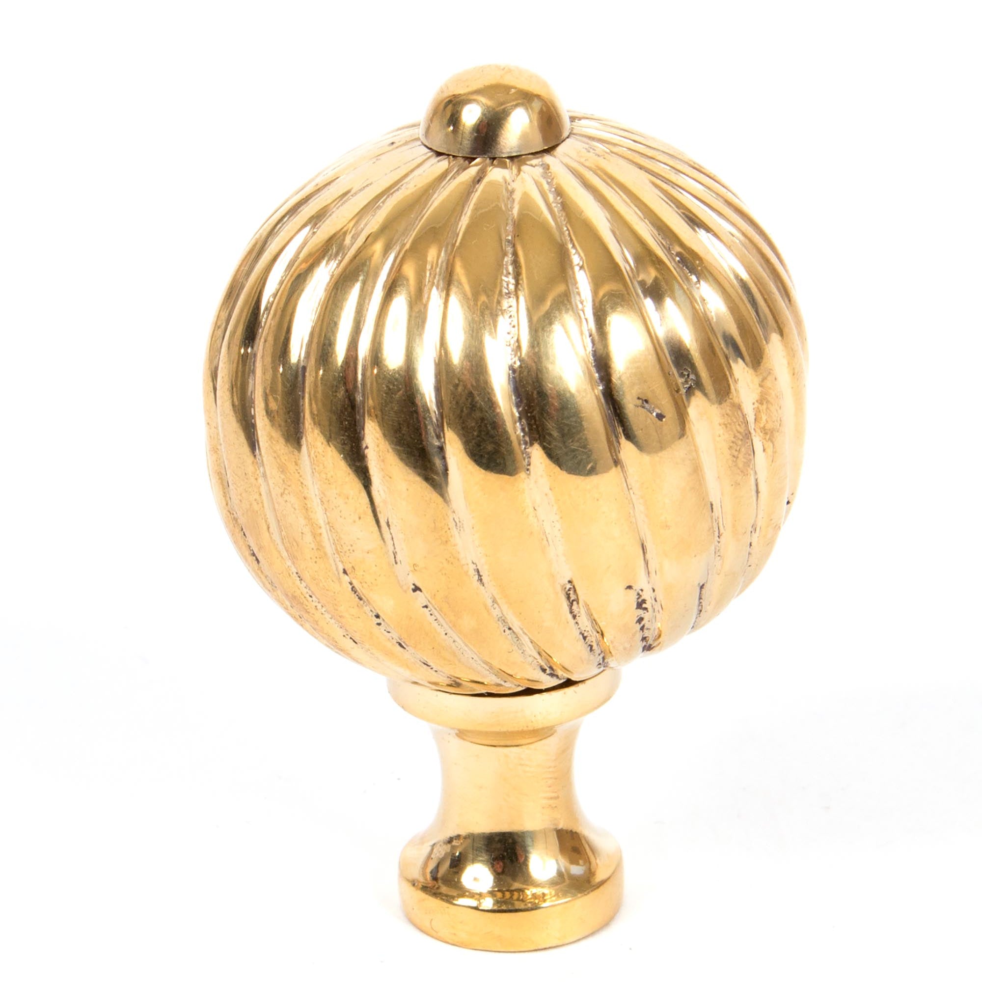 From The Anvil's Polished Brass Spiral Cabinet Knob