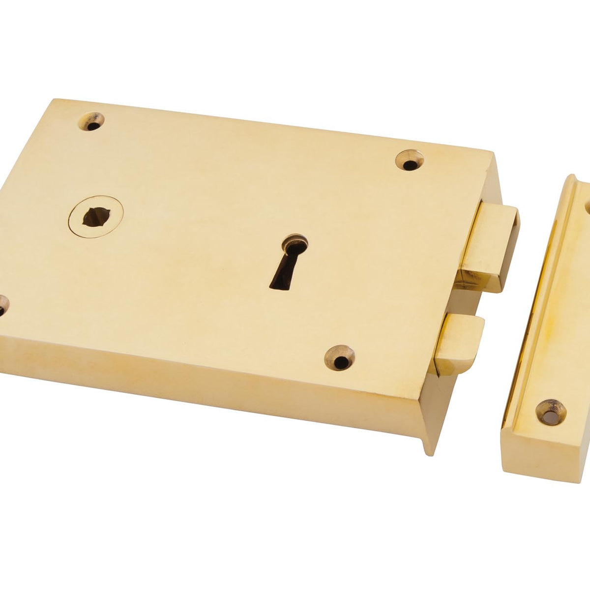 From The Anvil's Polished Brass Rim Lock - Large
