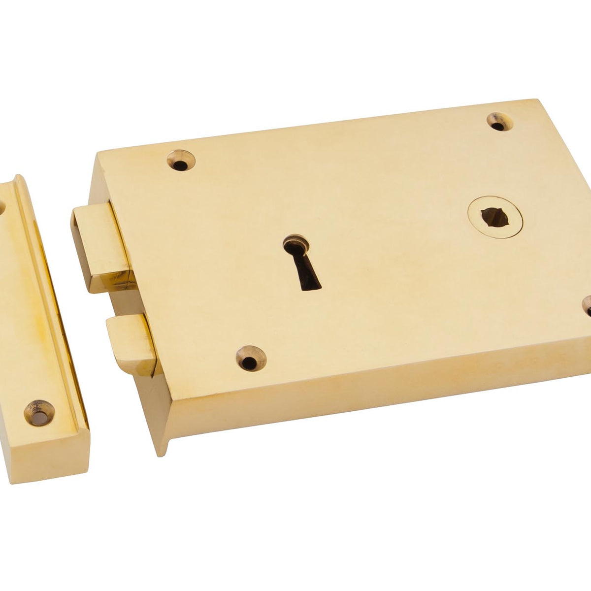 From The Anvil's Polished Brass Rim Lock - Large