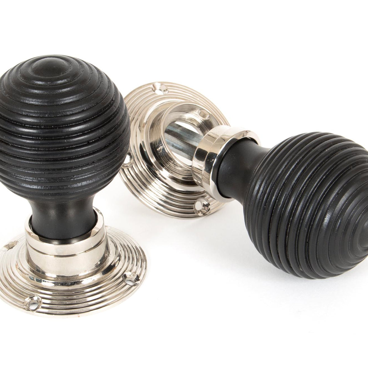 From The Anvil's Ebony Beehive Mortice/Rim Knob Set