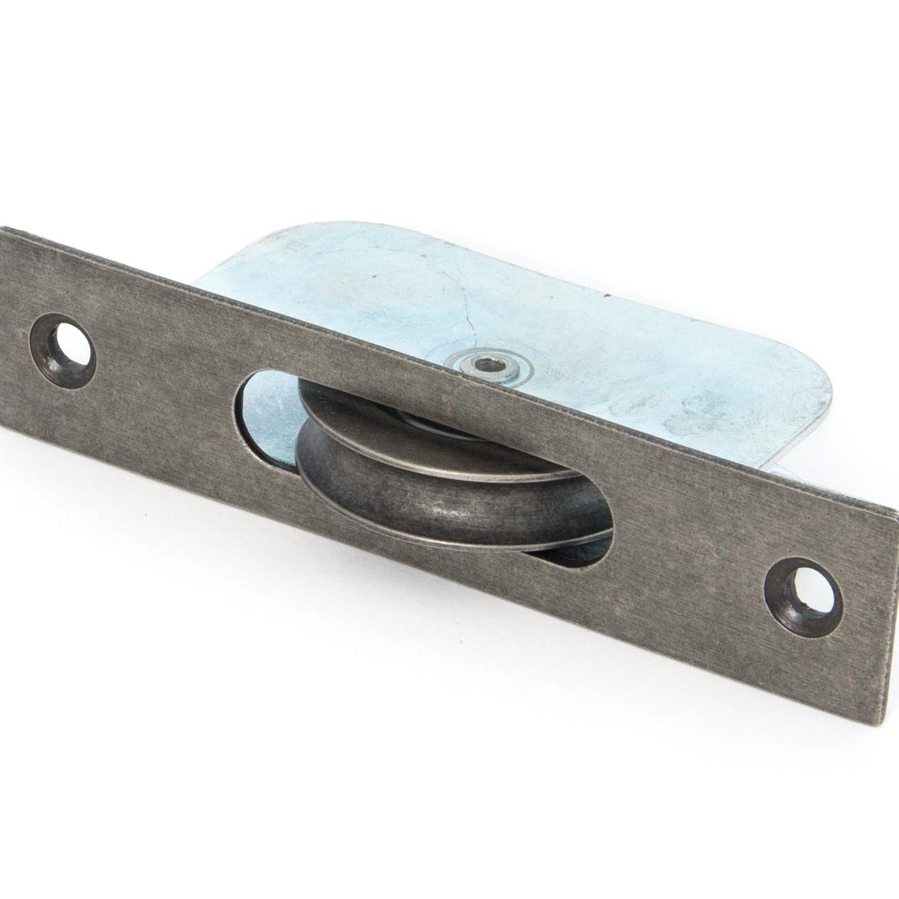 From The Anvil's Antique Pewter Square Ended Sash Pulley 75kg