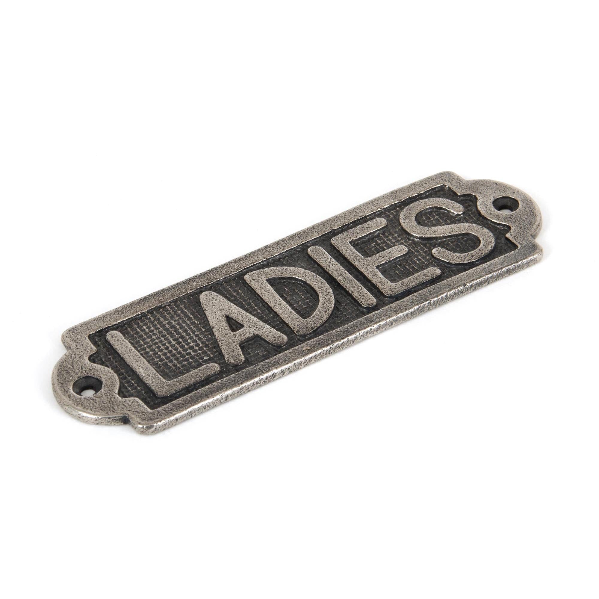 From The Anvil's Antique Pewter Ladies Sign