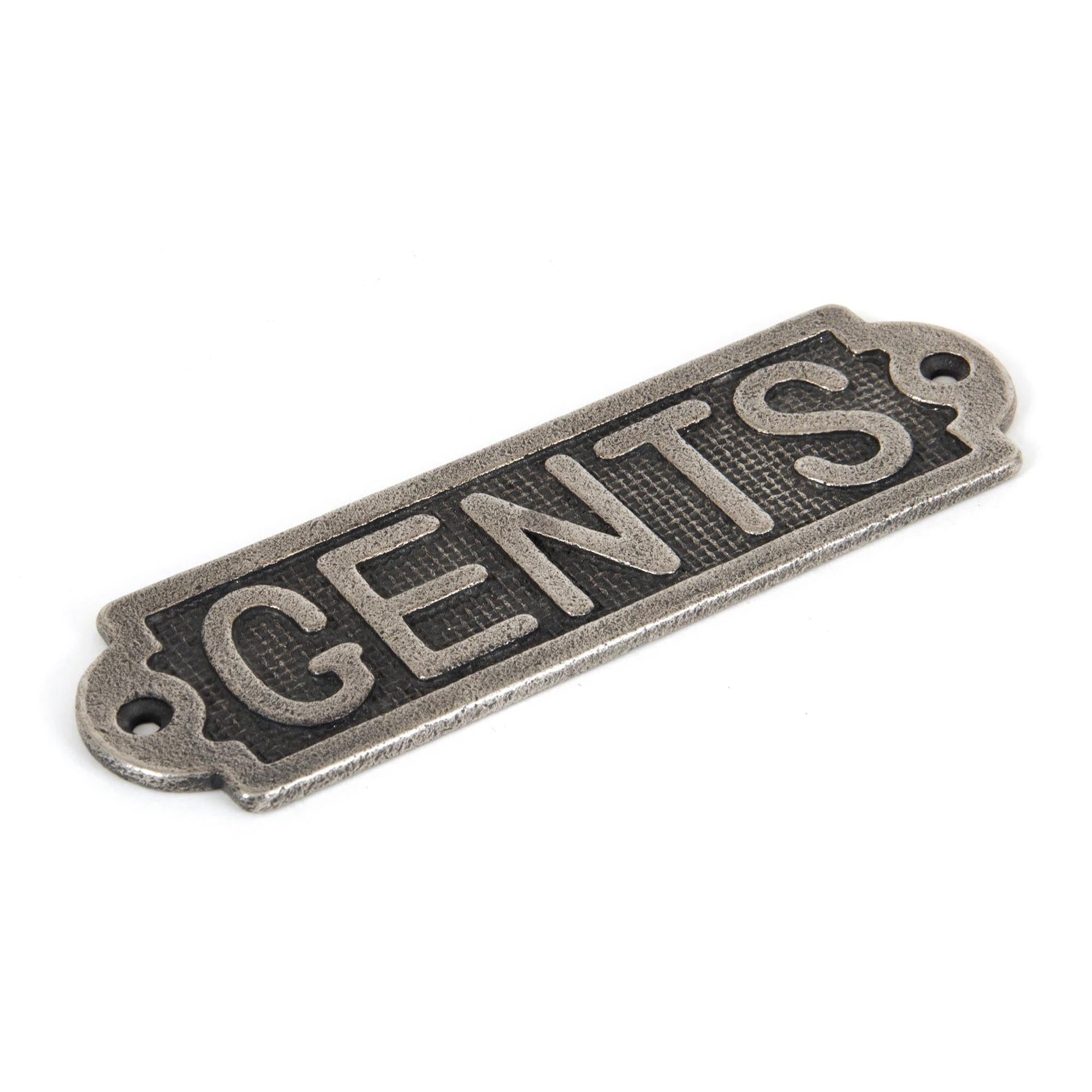 From The Anvil's Antique Pewter Gents Sign