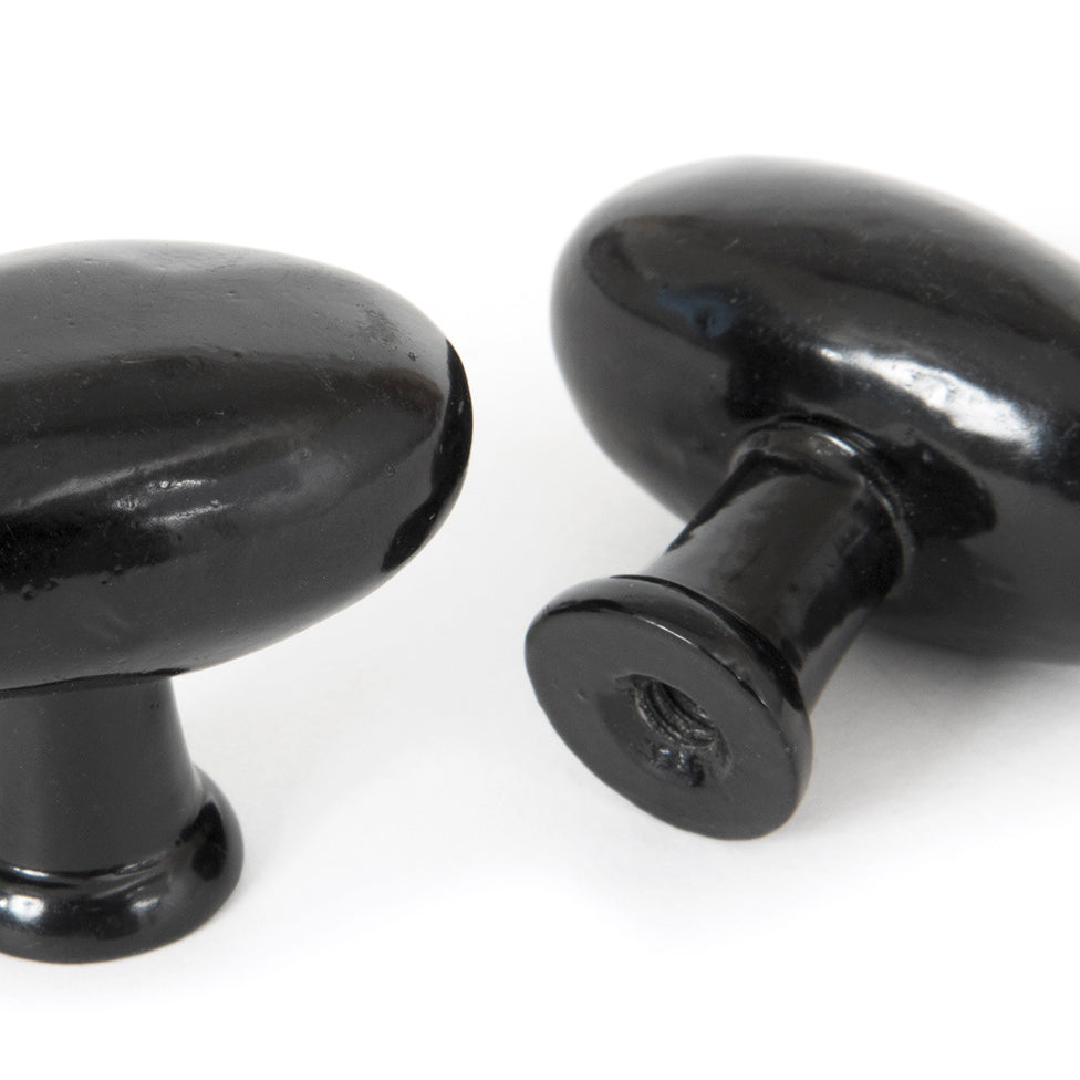 From The Anvil's Black Oval Cabinet Knob (Blacksmith)