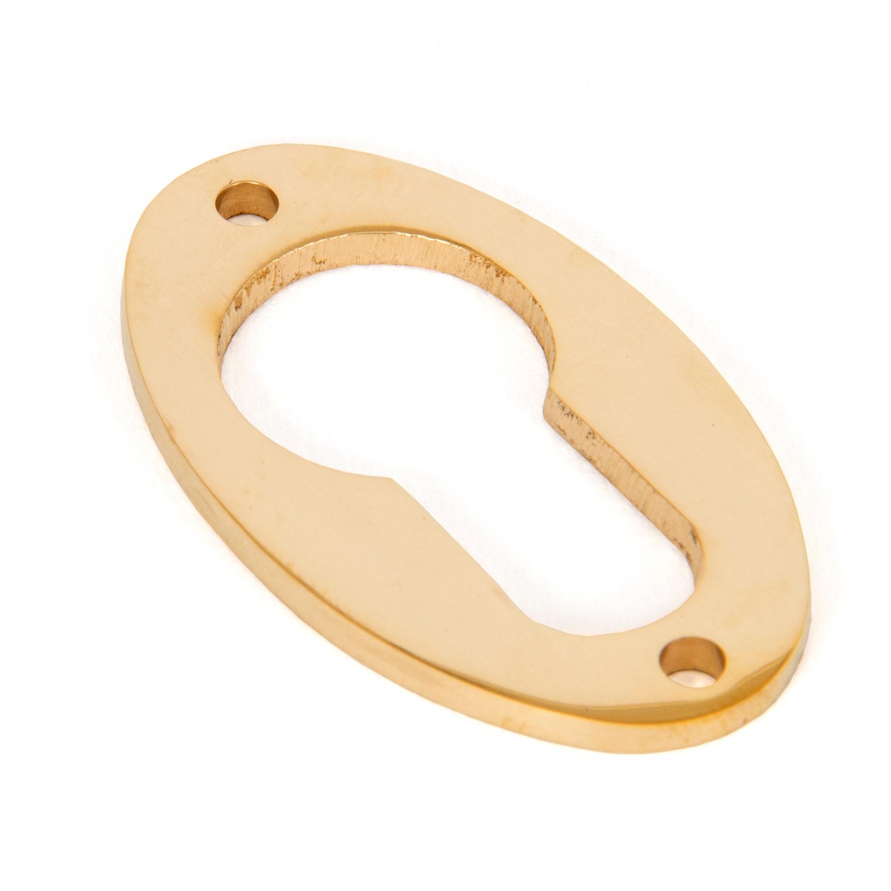 From The Anvil's Polished Brass Oval Euro Esctucheon