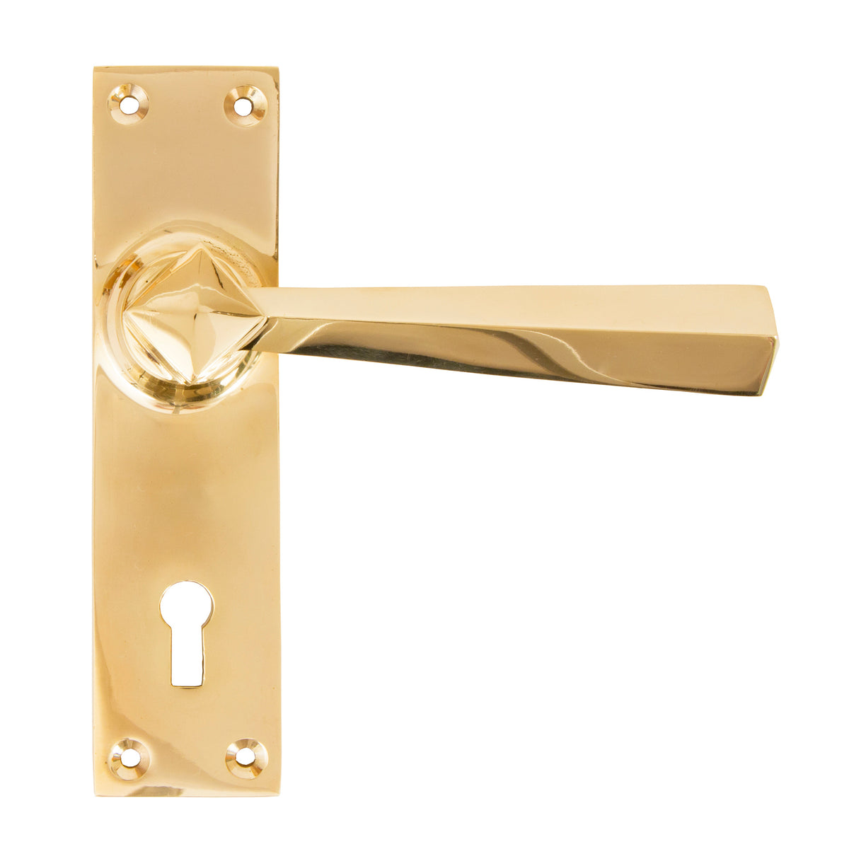 From The Anvil's Polished Brass Straight Lever Lock Set