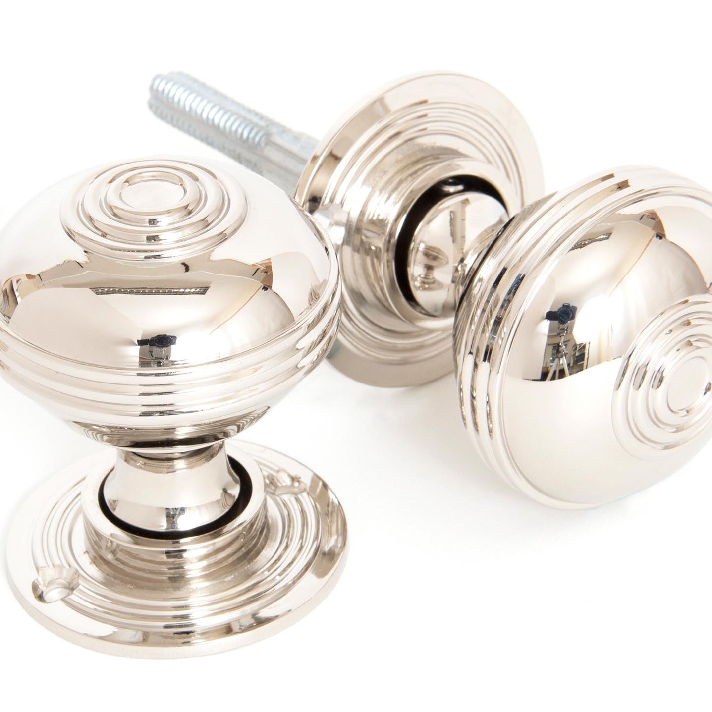 From The Anvil's Polished Nickel Prestbury Mortice/Rim Knob Set