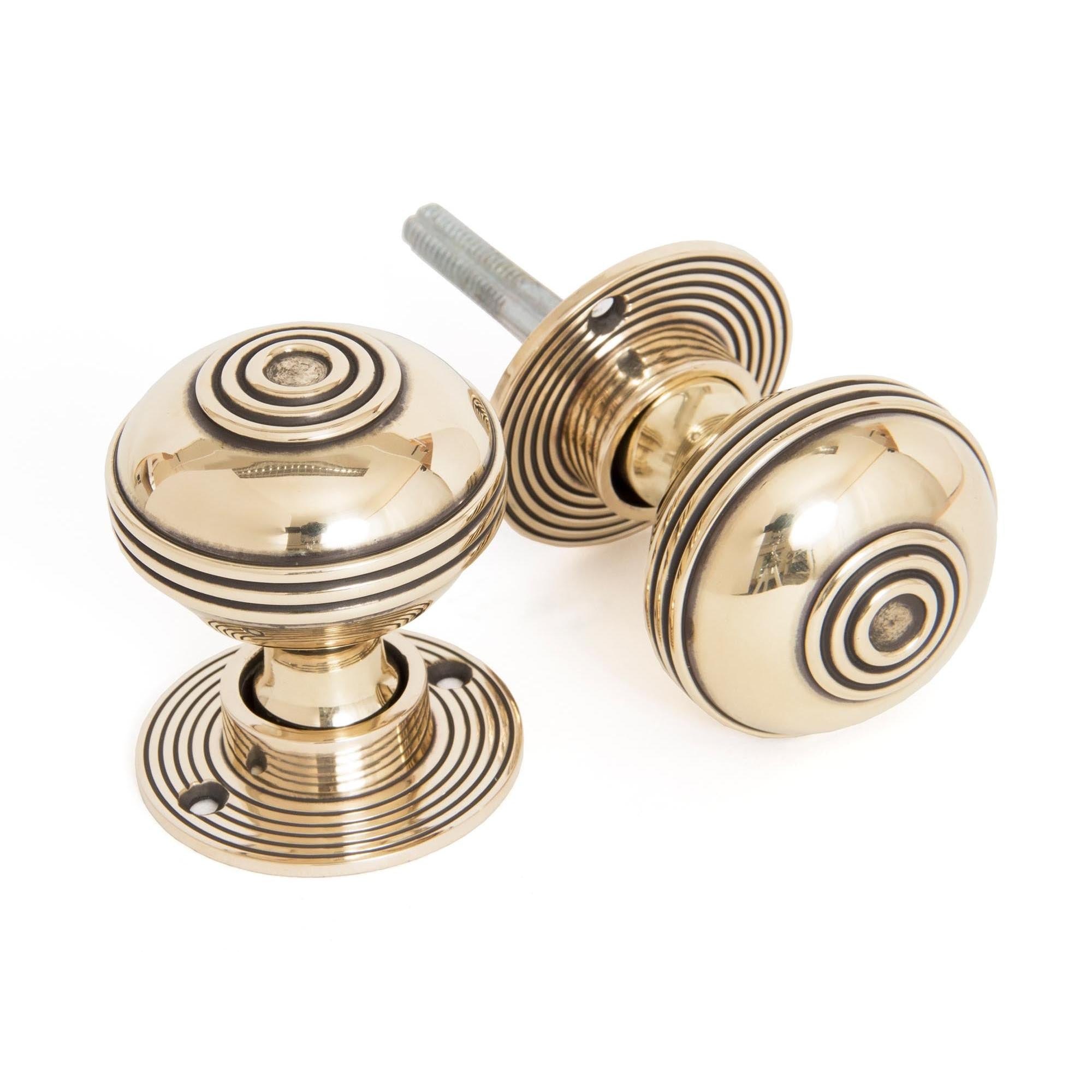 From The Anvil's Aged Brass Prestbury Mortice/Rim Knob Set