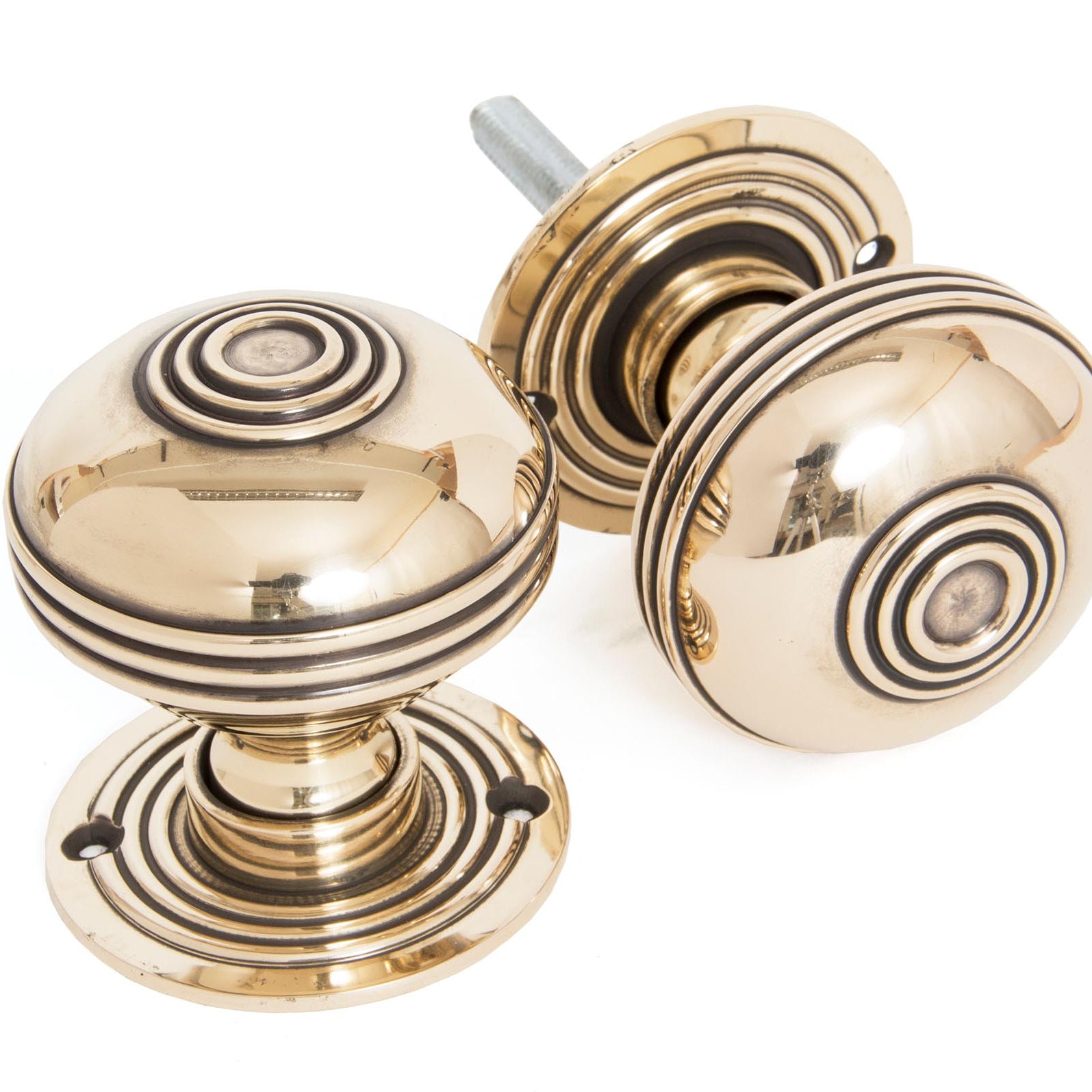 From The Anvil's Aged Brass Prestbury Mortice/Rim Knob Set