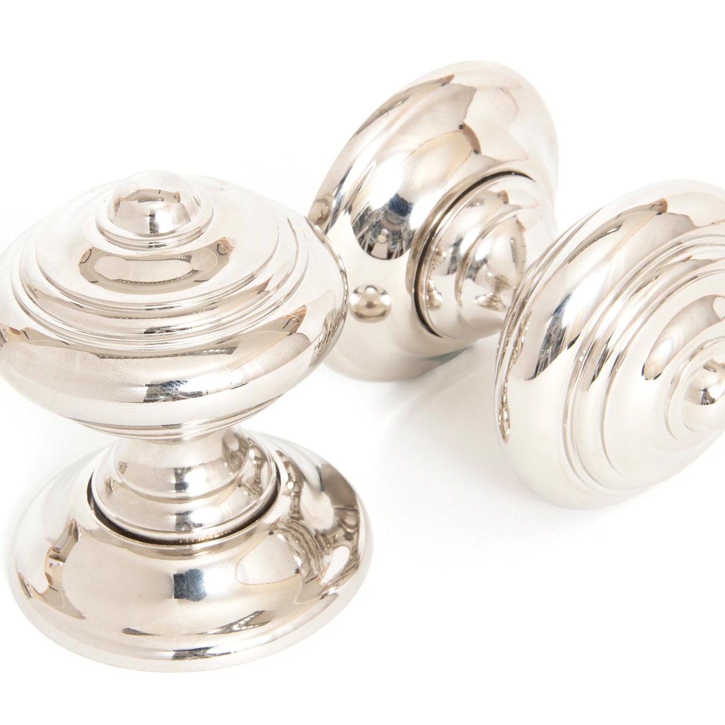 From The Anvil's Polished Nickel Elmore Concealed Mortice Knob Set