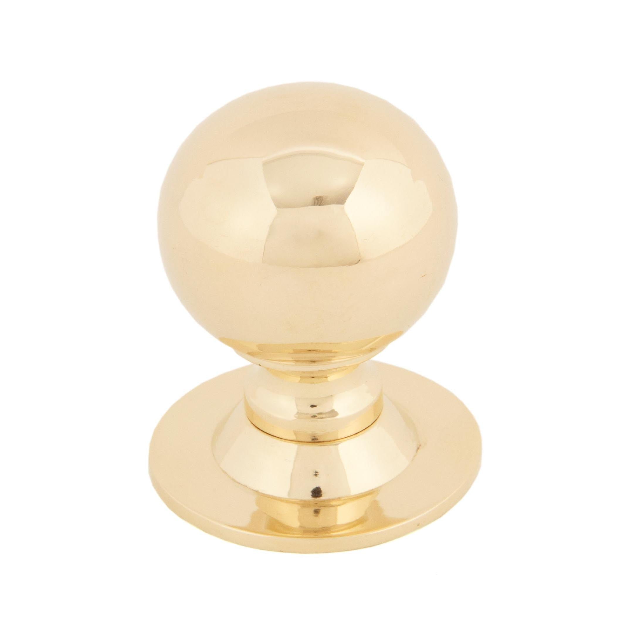From The Anvil's Polished Brass Ball Cabinet Knob