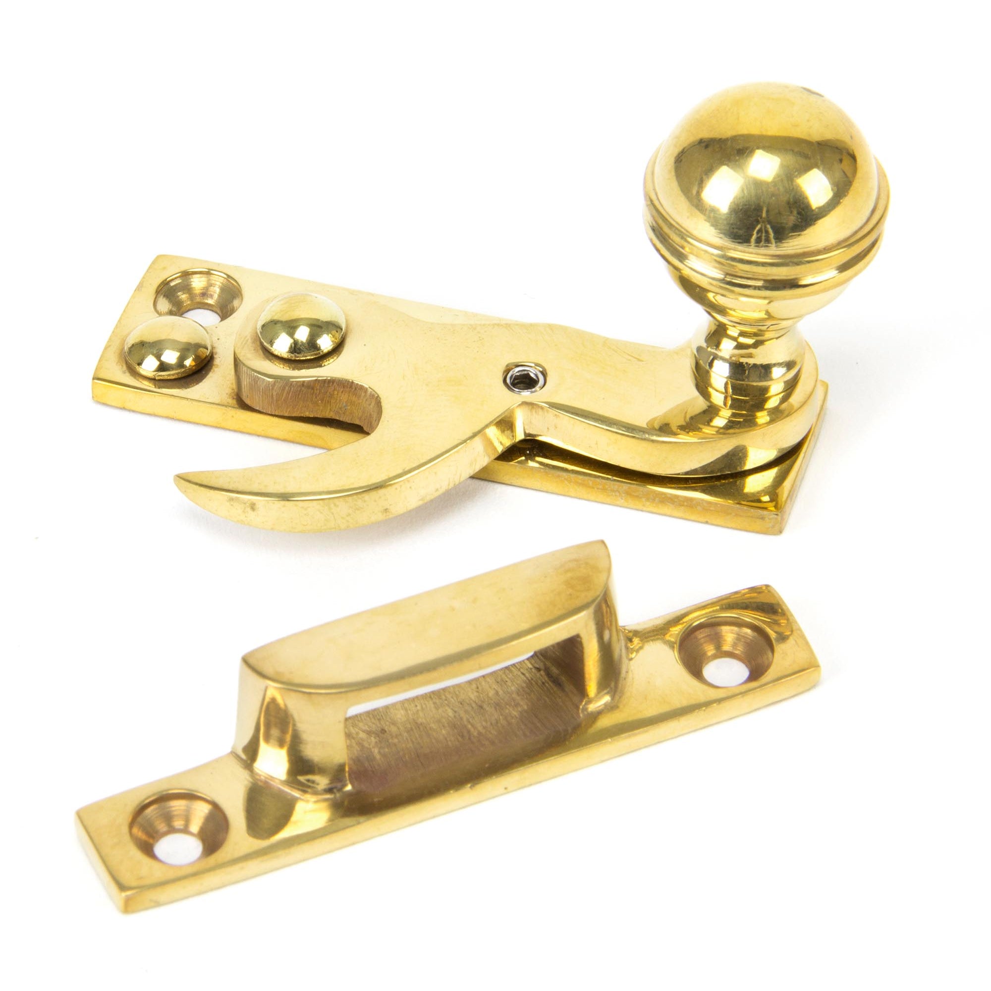 From The Anvil's Polished Brass Prestbury Sash Hook Fastener