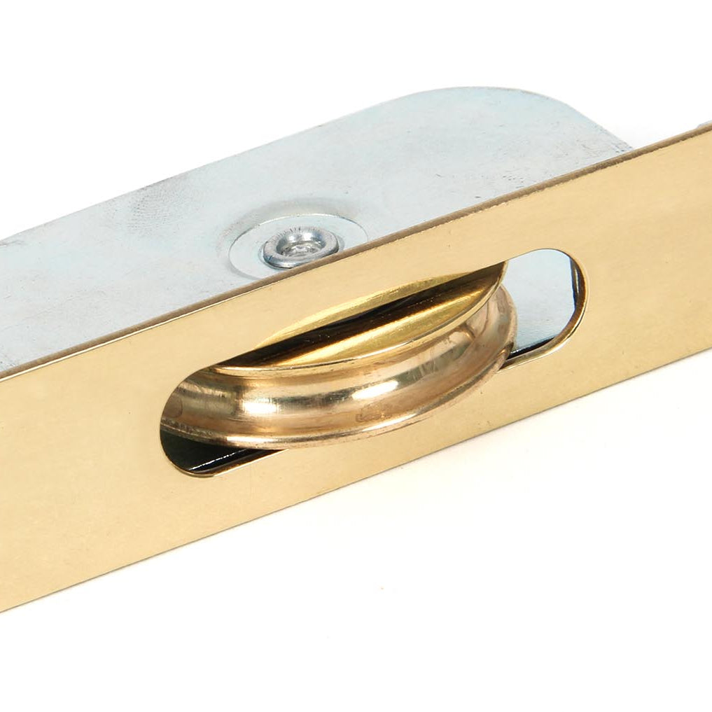 From The Anvil's Lacquered Brass Square Ended Sash Pulley 75kg