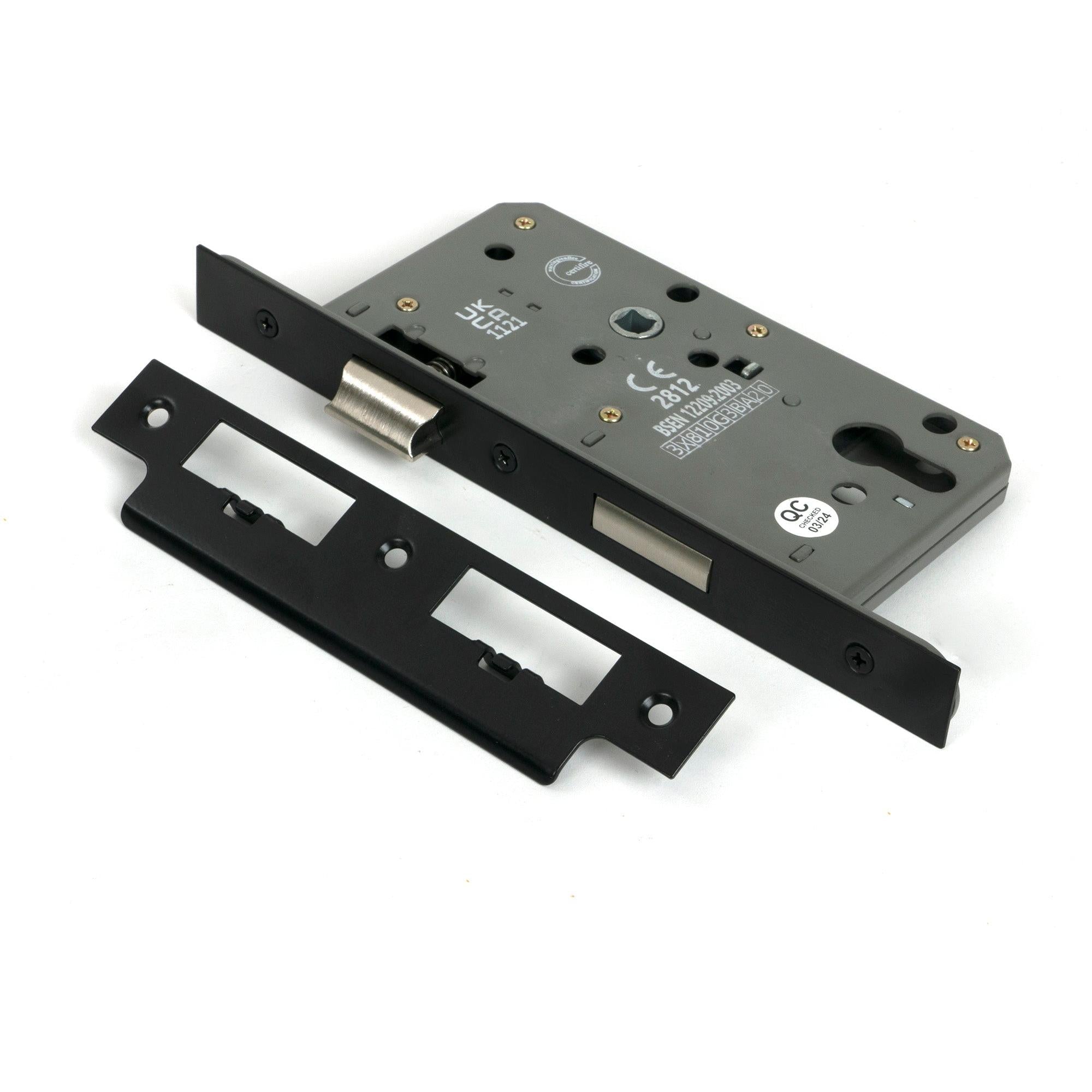 From The Anvil's Black 60mm Backset 72mm Centre Euro Sashlock