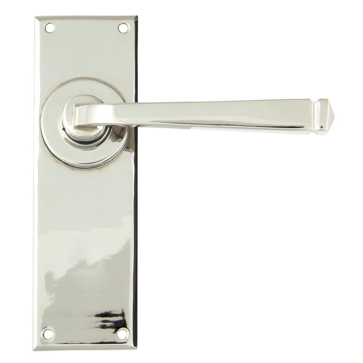 From The Anvil's Polished Nickel Avon Lever Latch Set