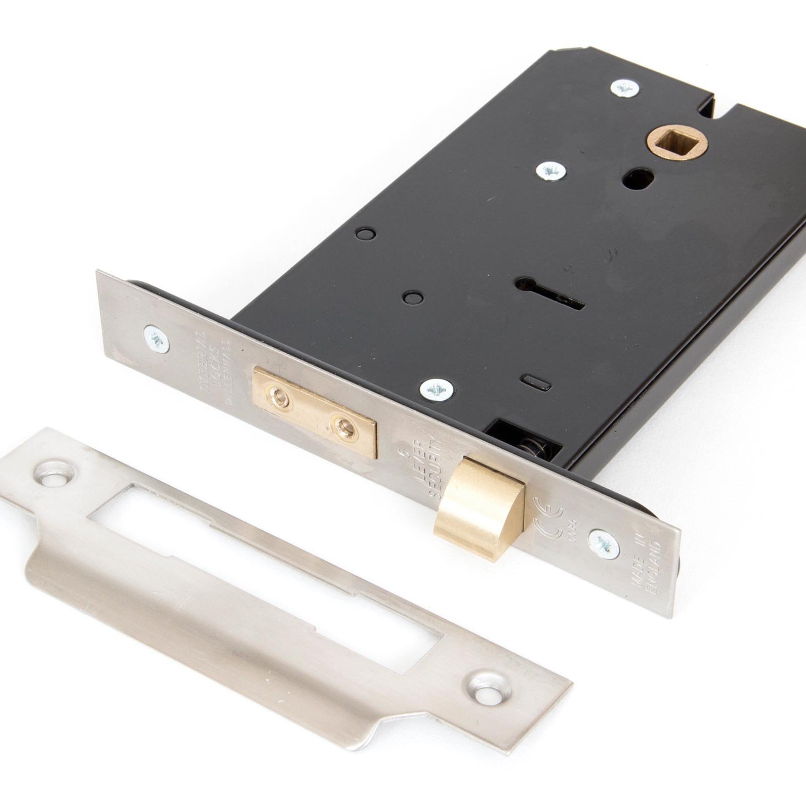 From The Anvil's Satin Stainless Steel 6" Horizontal 5 Lever Sash Lock