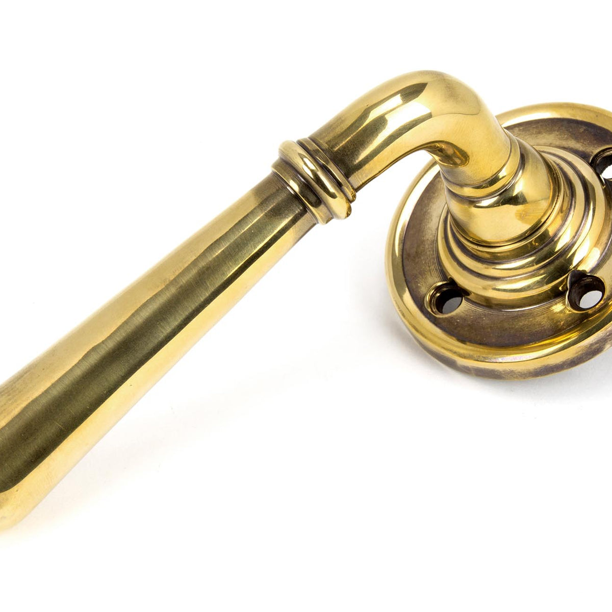 From The Anvil's Aged Brass Newbury Lever on Rose Set