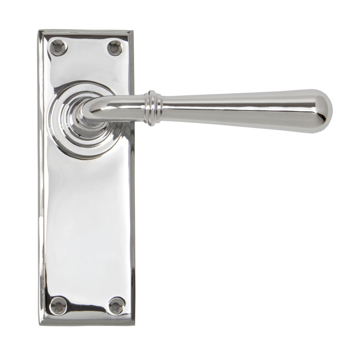 From The Anvil's Polished Chrome Newbury Lever Latch Set