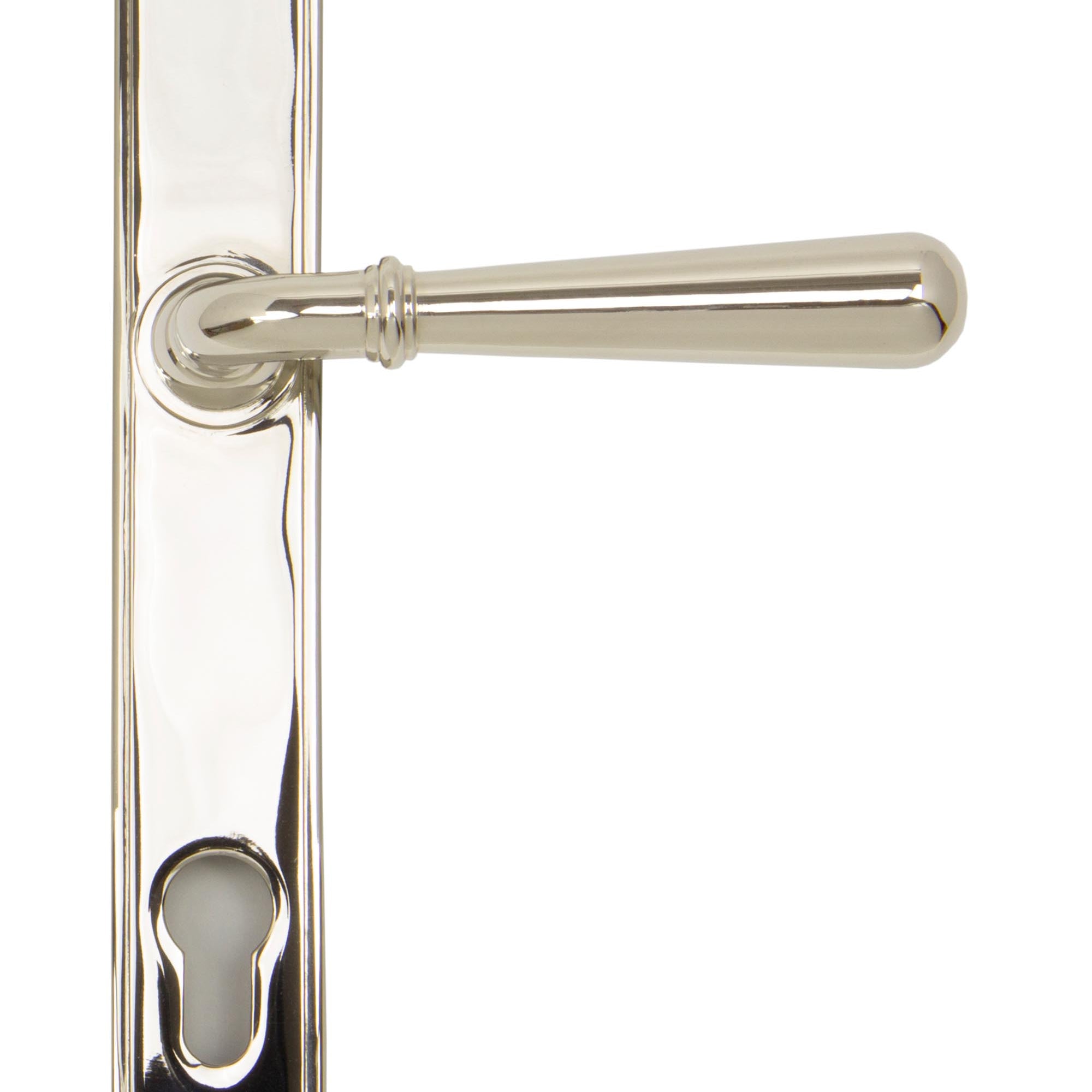 From The Anvil's Polished Nickel Newbury Slimline Lever Espag. Lock Set