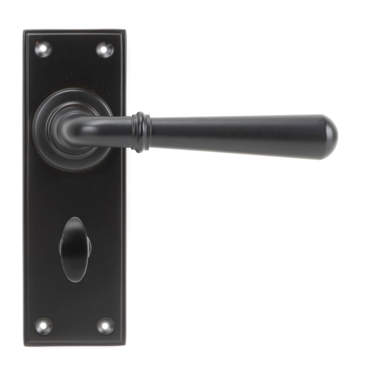 From The Anvil's Aged Bronze Newbury Lever Bathroom Set